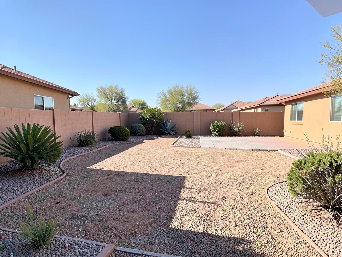 Clean, cleared, and maintained backyard in a Greater Phoenix residential property